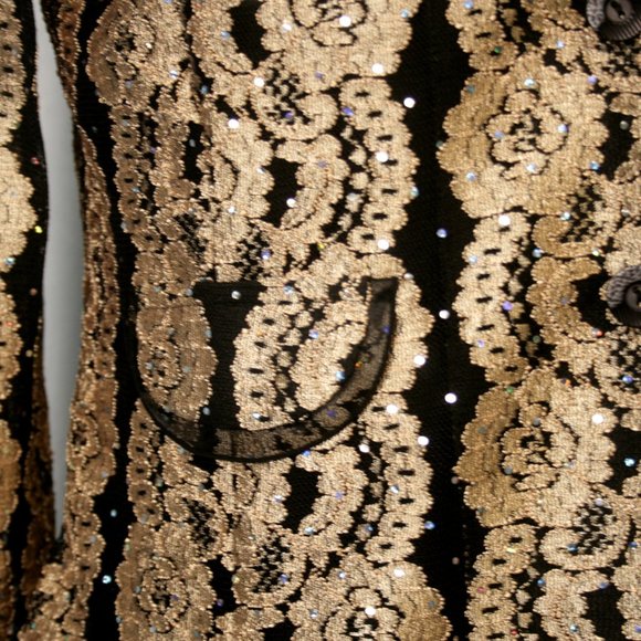 Black & Gold Lace Jacket - Picture 4 of 4